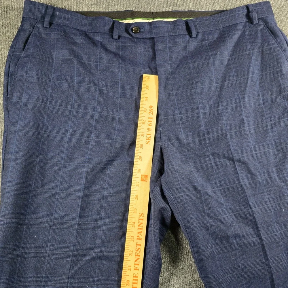Lauren Ralph Lauren Mens Blue Plaid 100% Wool Suit 52R 44W 32L Natural Stretch